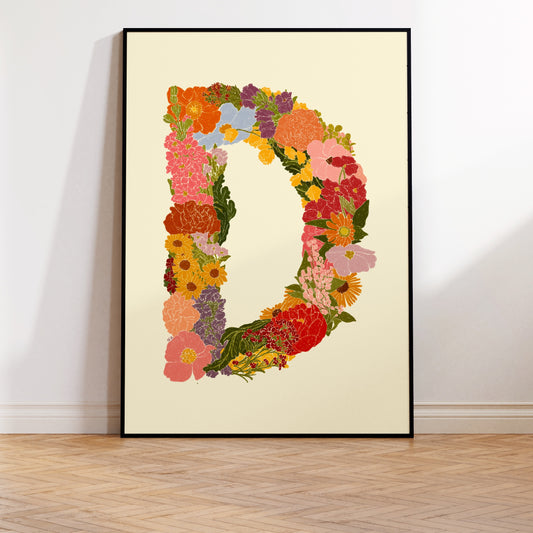 The Floral Letter D Print
