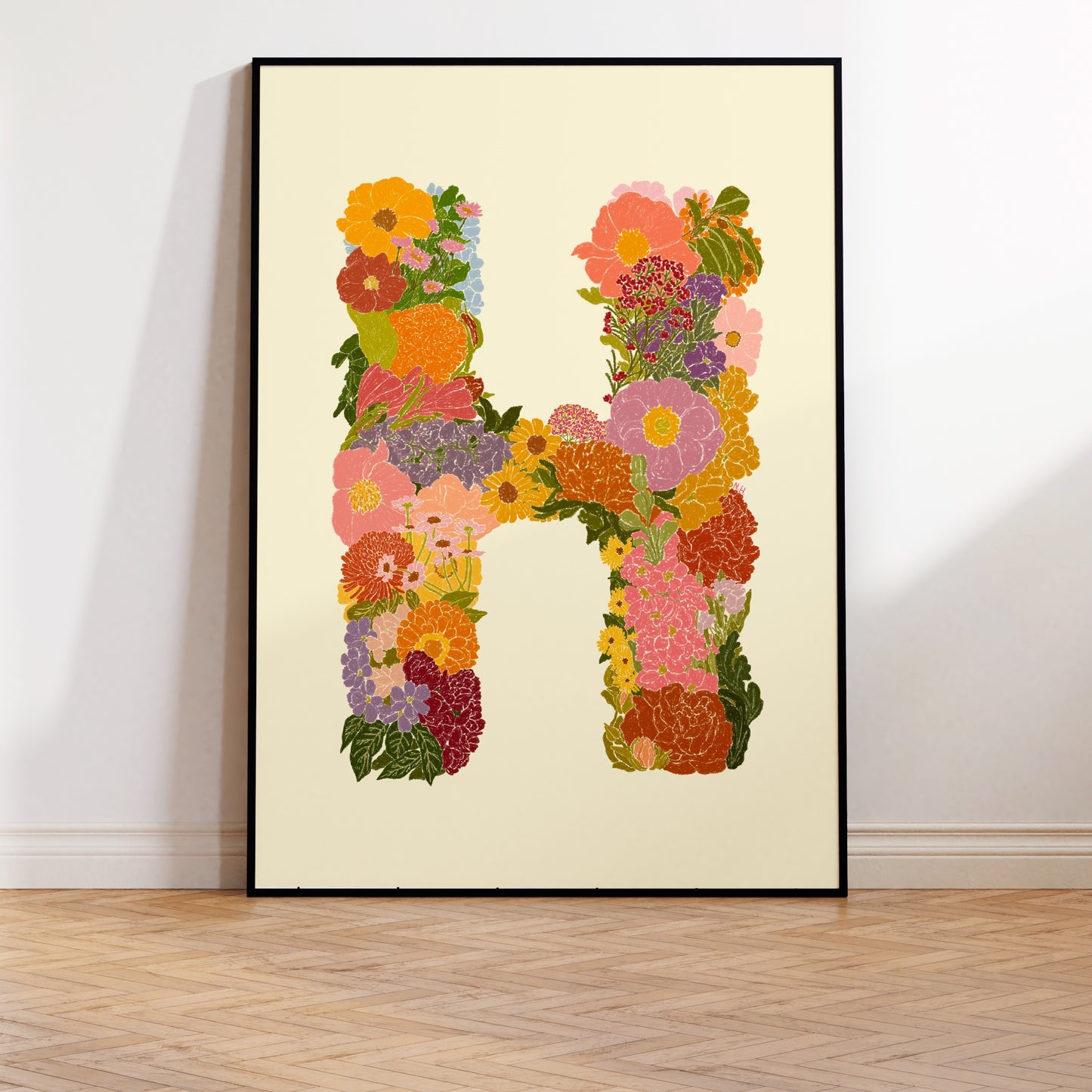 The Floral Letter H Print