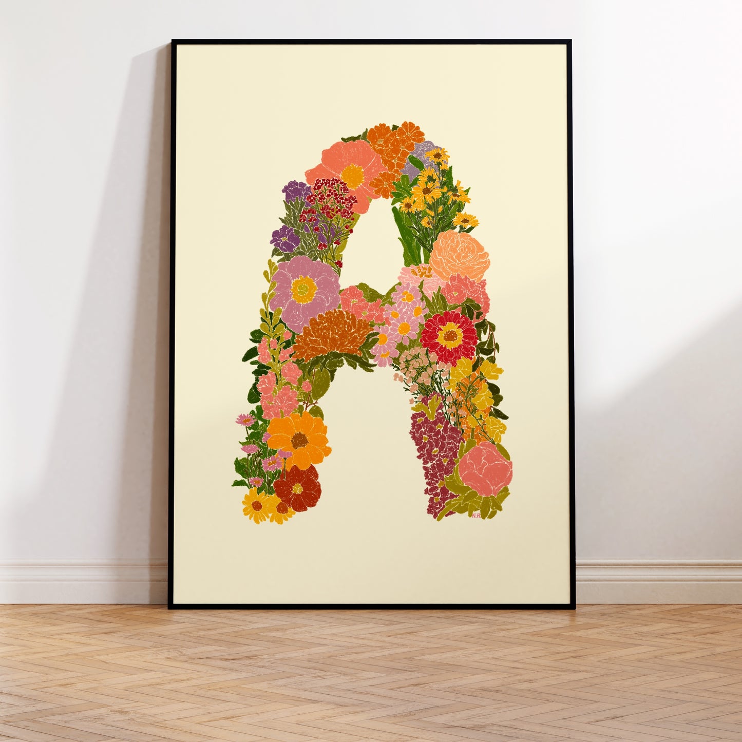 The Floral Letter A Print