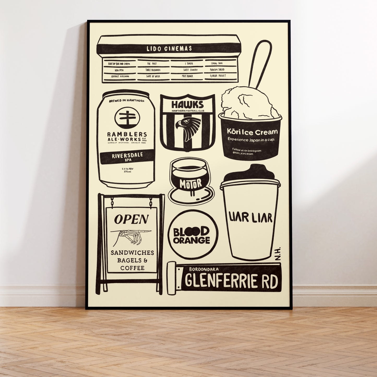 The Hawthorn Icons Print