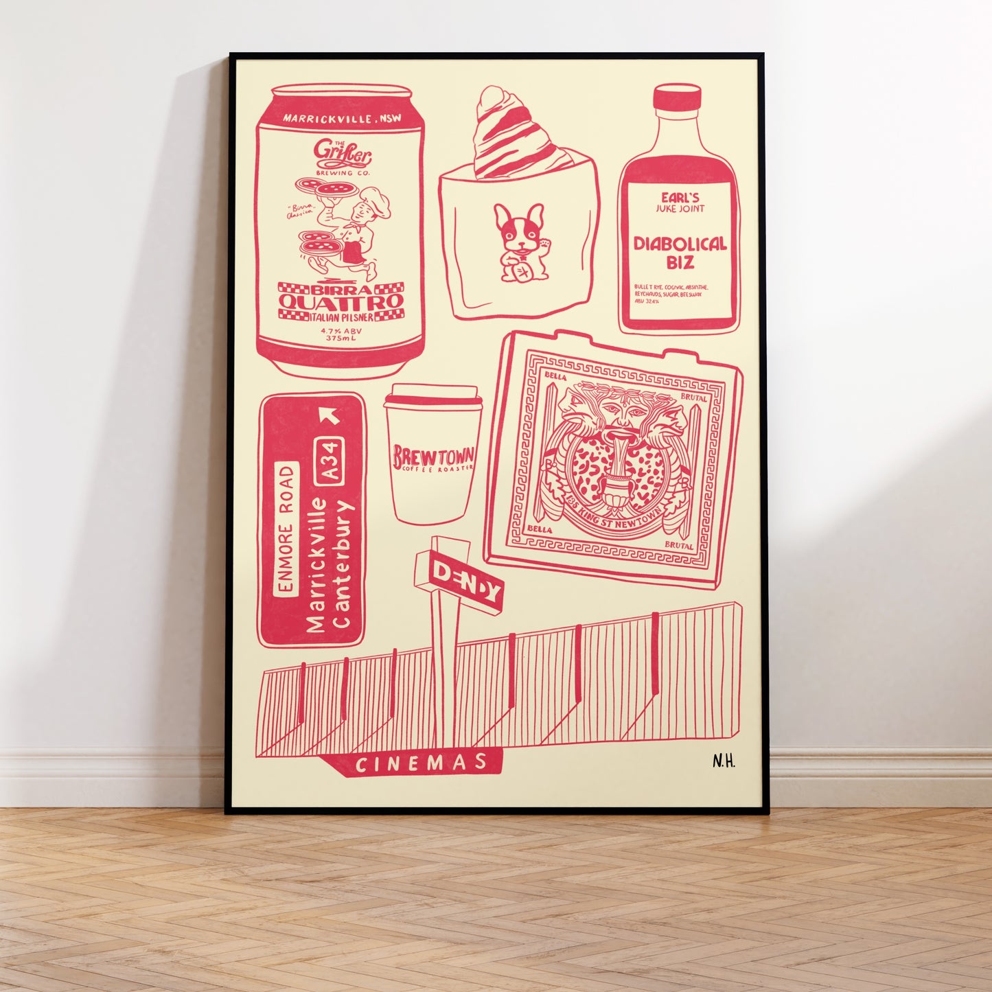 The Newtown Marrickville Icons Print
