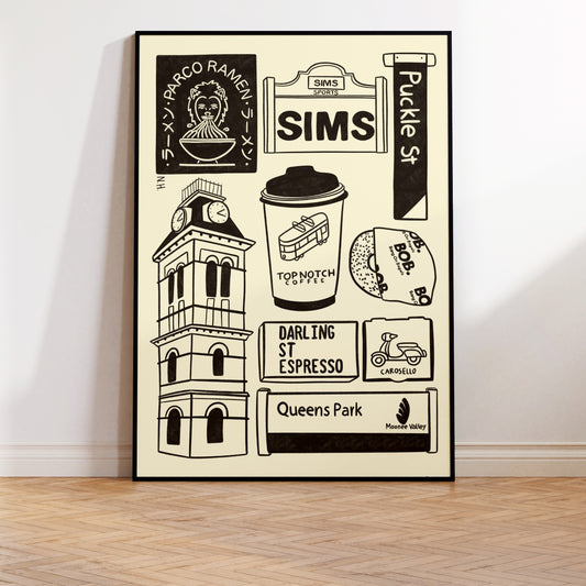 The Moonee Ponds Icons Print
