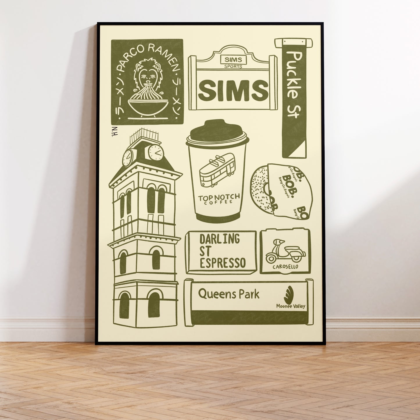 The Moonee Ponds Icons Print
