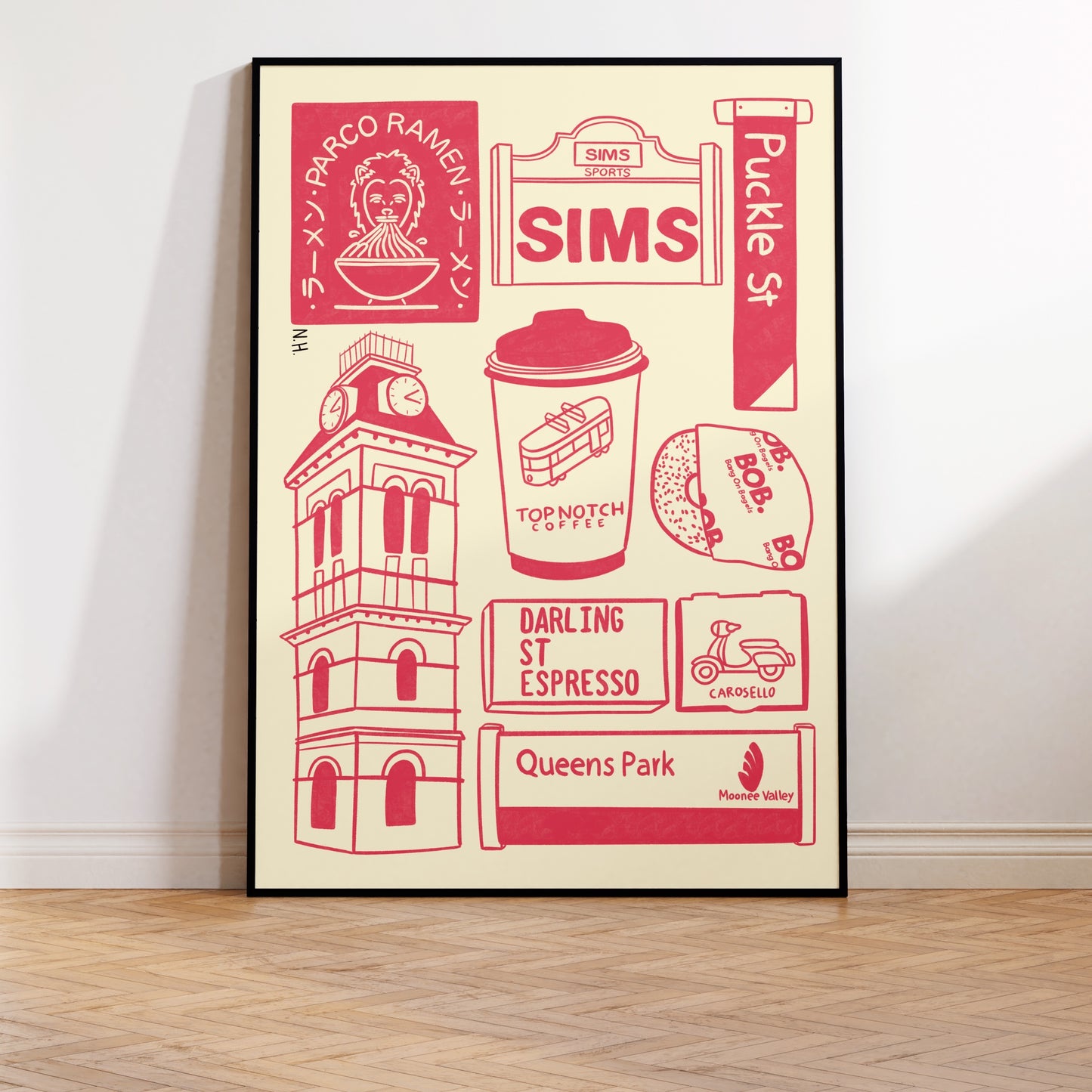 The Moonee Ponds Icons Print