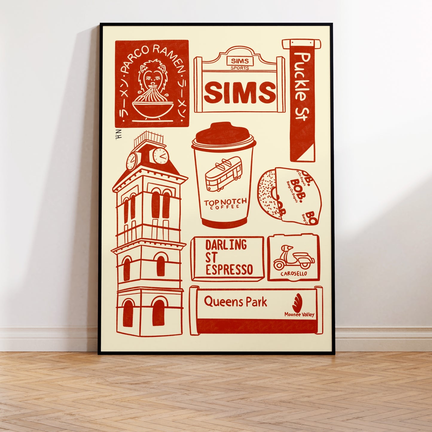 The Moonee Ponds Icons Print