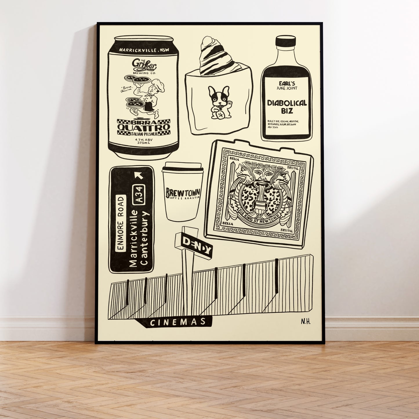 The Newtown Marrickville Icons Print