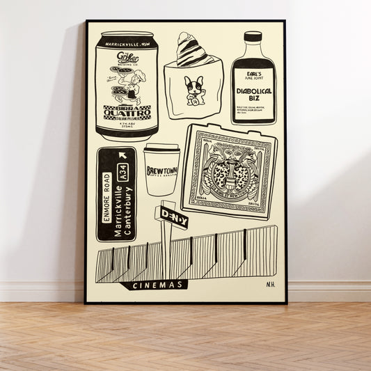 The Newtown Marrickville Icons Print