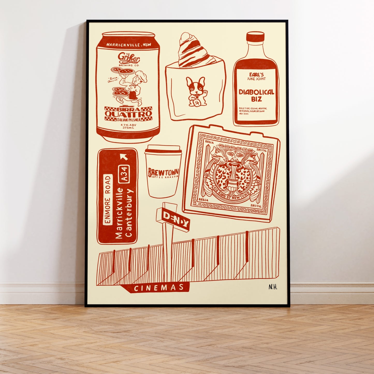 The Newtown Marrickville Icons Print