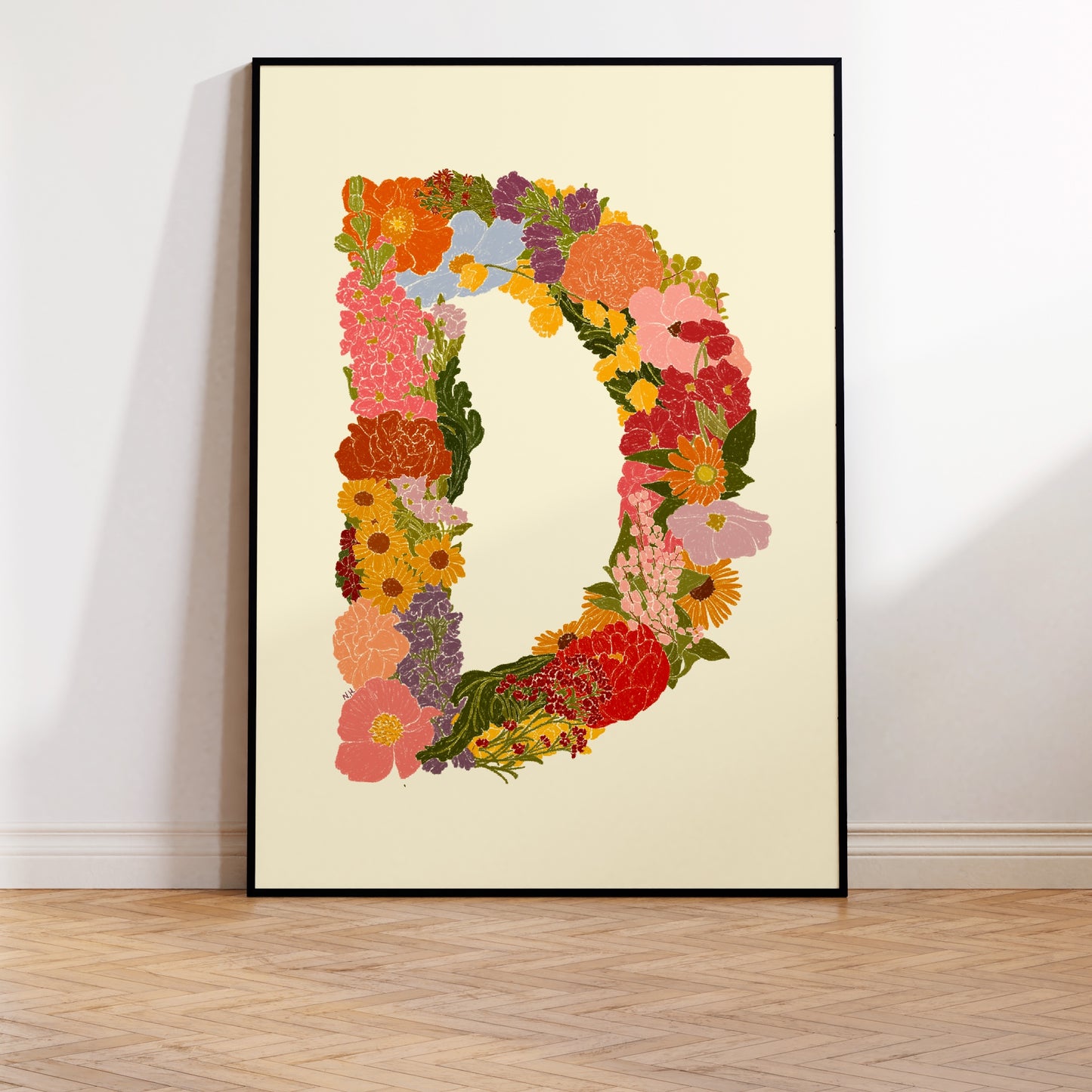 The Floral Letter D Print