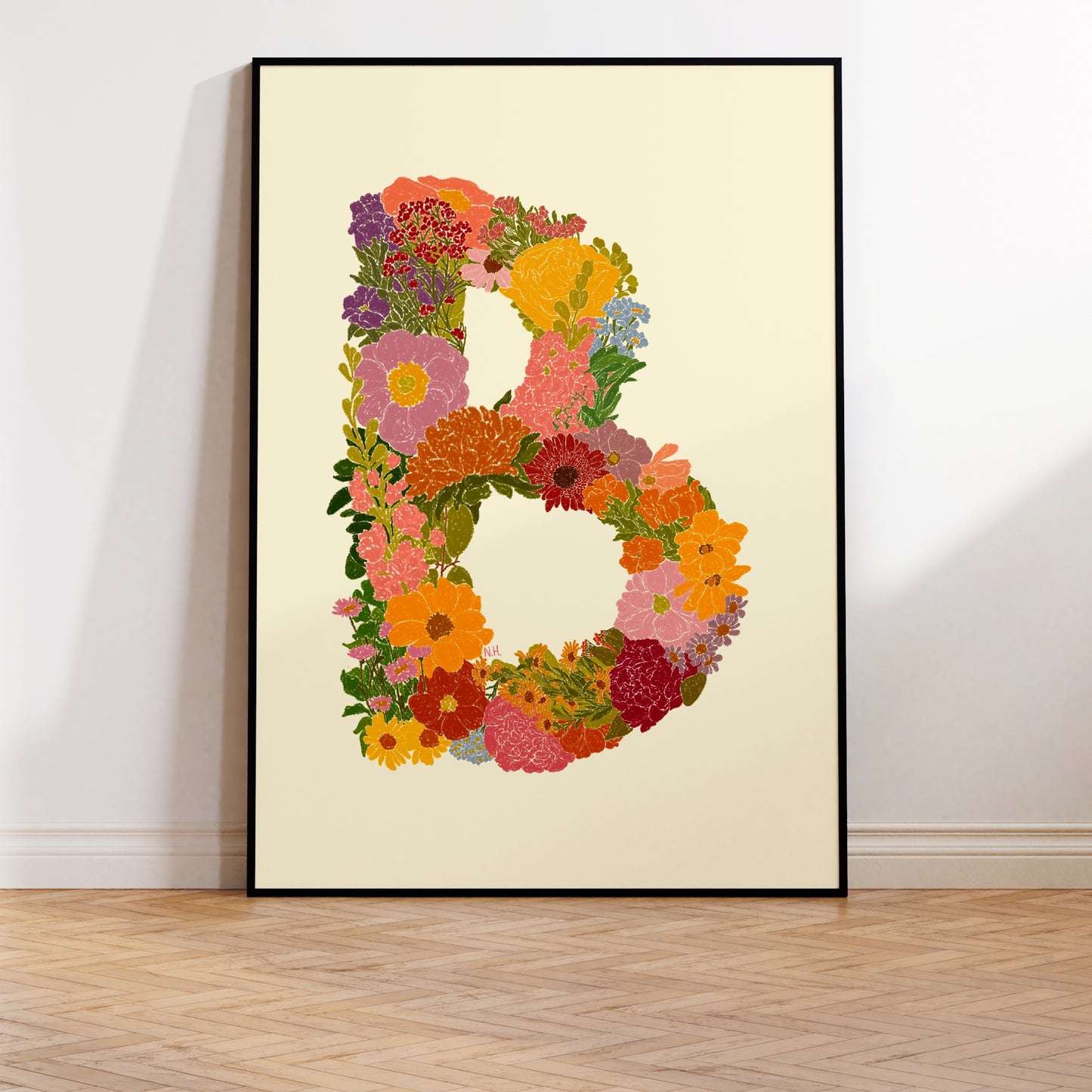 The Floral Letter B Print