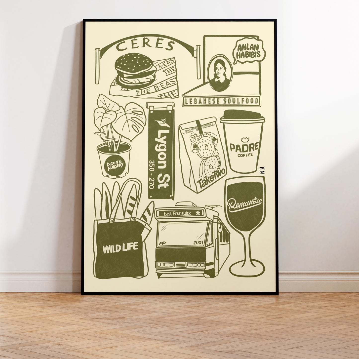 The Brunswick East Icons Print