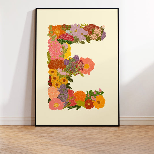 The Floral Letter E Digital Download