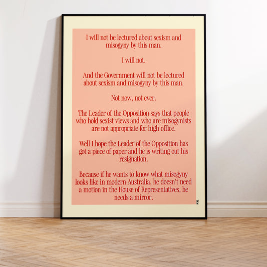 The Julia Gillard Misogyny Speech Print