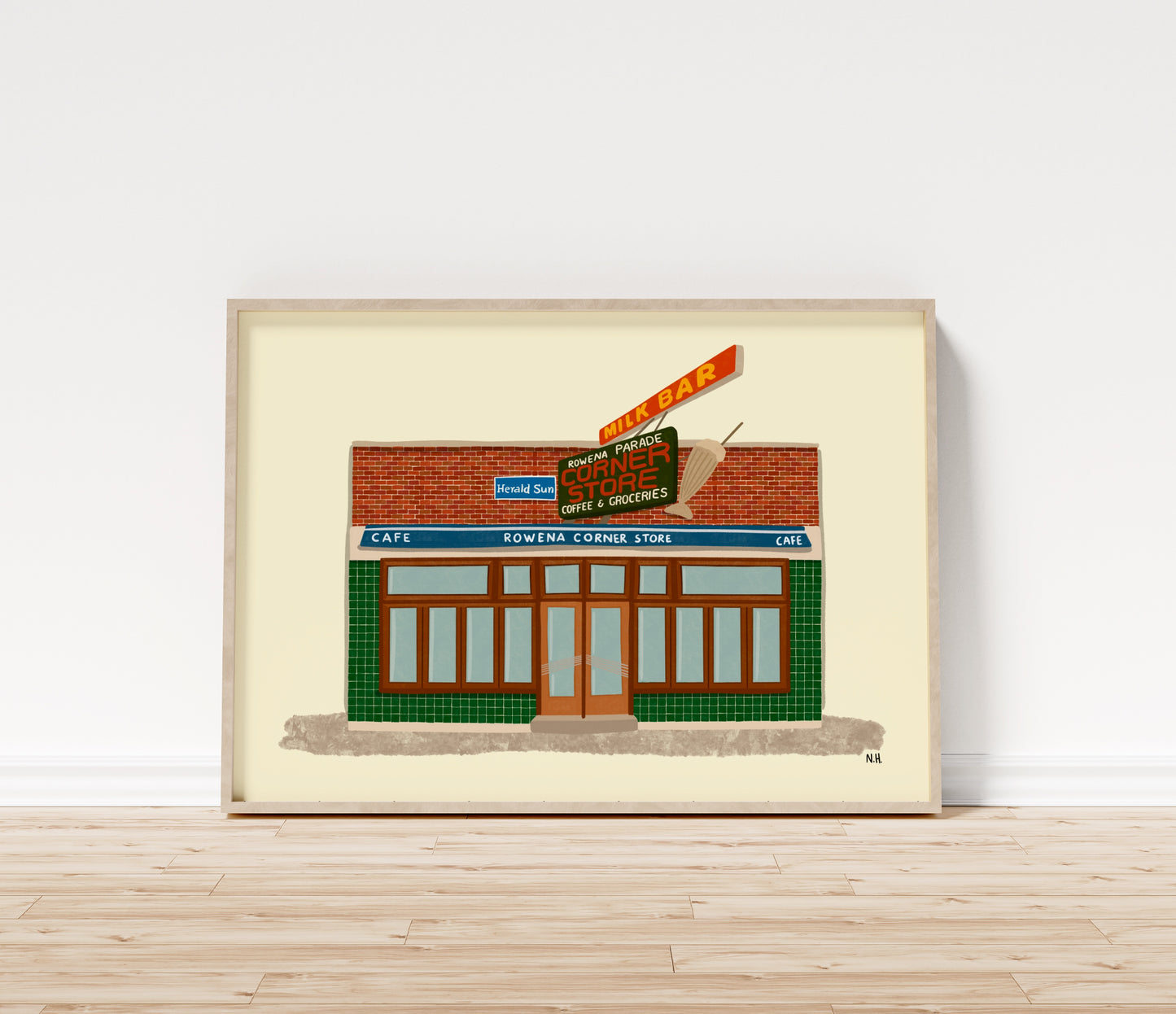 The Rowena Parade Corner Store Print