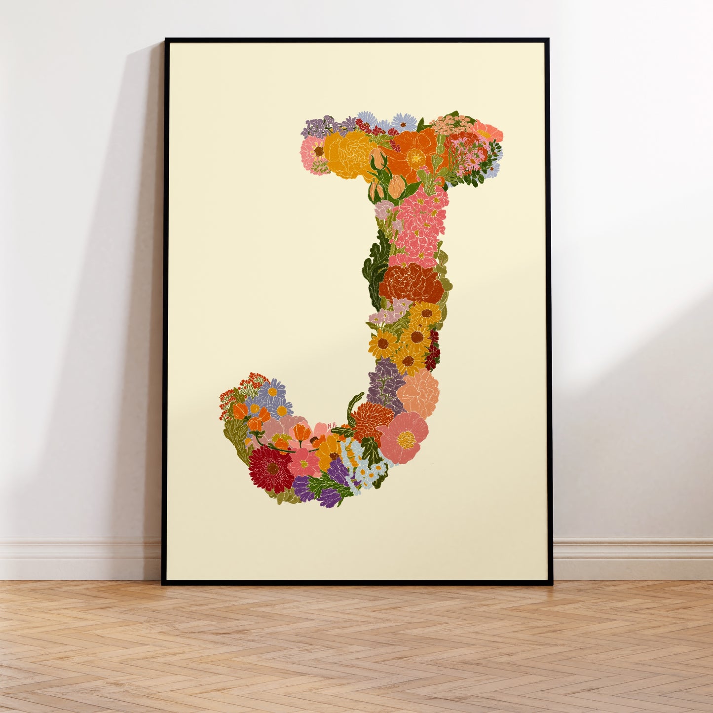 The Floral Letter J Print