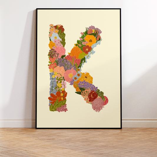 The Floral Letter K Print