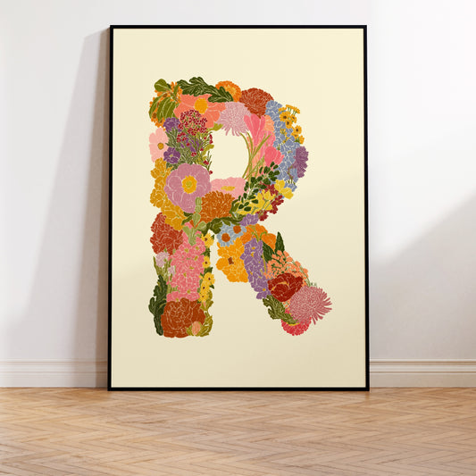 The Floral Letter R Print