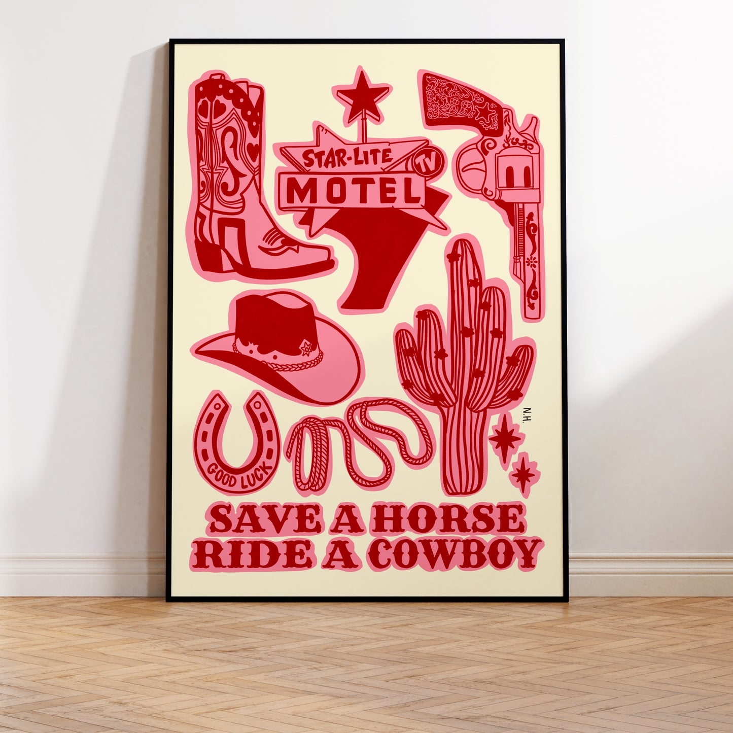 The Cowgirl Stuff Print on Pink