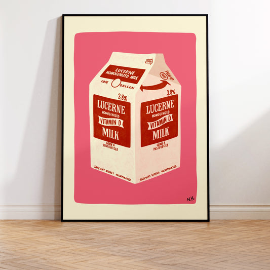 The Milk Carton Print on Pink